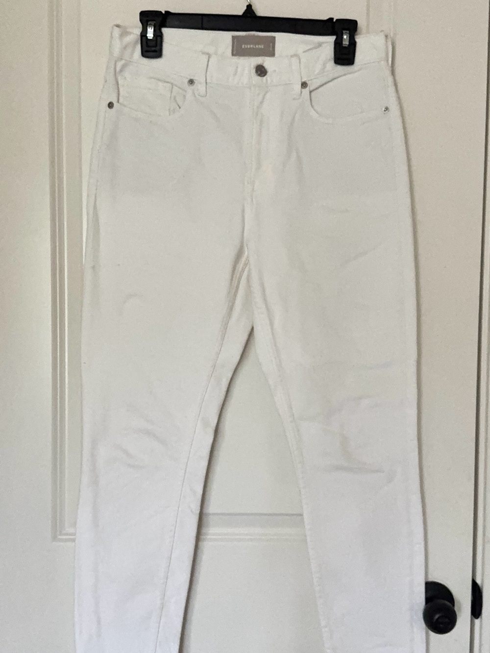 Everlane White High-Rise Skinny Jeans - Clean White Denim